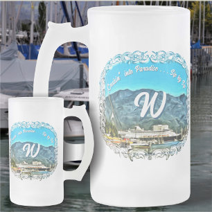 Caneca De Cerveja Vidro Jateado Cruisin' para o Paraíso Vallarta 0946