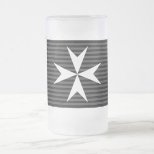 Caneca De Cerveja Vidro Jateado Cruz branca medieval Ordem da Rua John (UK)
