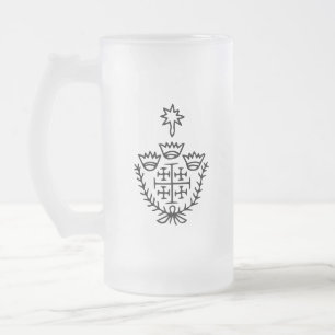 Caneca De Cerveja Vidro Jateado Cruz de Jerusalém selo de tatuagem de peregrinação