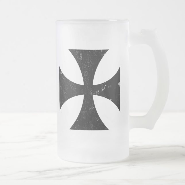 Caneca De Cerveja Vidro Jateado Cruz do ferro - alemão/alemanha Bundeswehr (Direita)