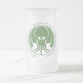 Caneca De Cerveja Vidro Jateado Cthulhu