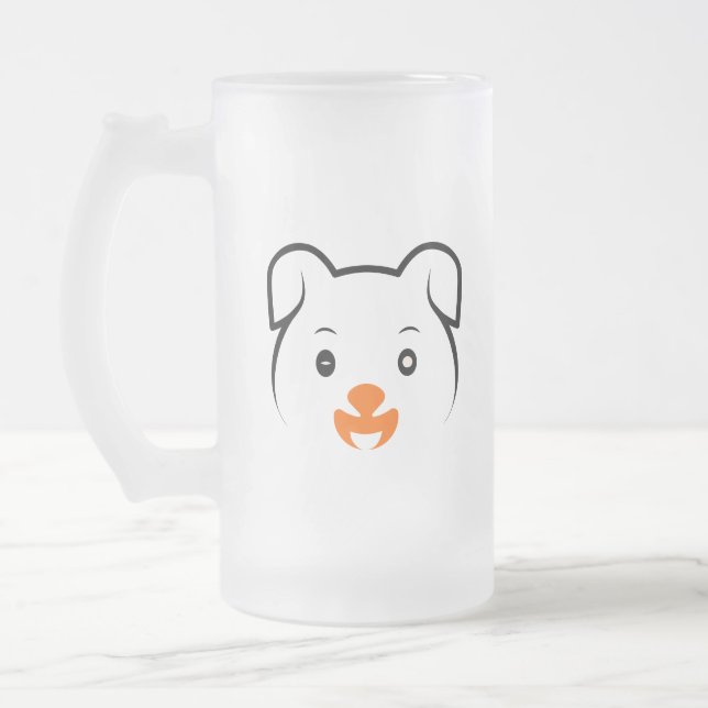 Caneca De Cerveja Vidro Jateado Cuppy (Esquerda)