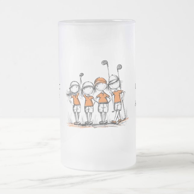 Caneca De Cerveja Vidro Jateado Custom Beer Mug for Ladies Golf League  (Centro)