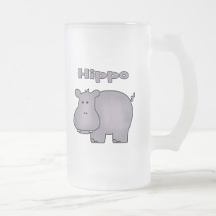 Caneca De Cerveja Vidro Jateado Cute Hippo