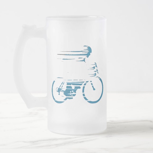 Caneca De Cerveja Vidro Jateado Cyclist (Esquerda)