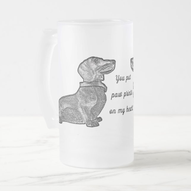 Caneca De Cerveja Vidro Jateado Dachshund (Frente Esquerda)