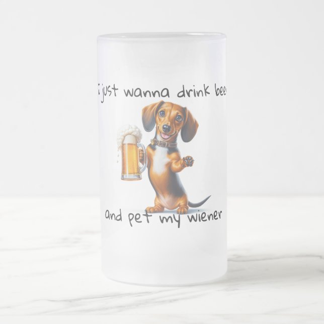 Caneca De Cerveja Vidro Jateado Dachshund (Centro)