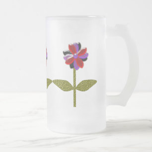 Caneca De Cerveja Vidro Jateado Daisy Shining Plastic Fosco Cama