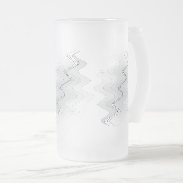 Caneca De Cerveja Vidro Jateado Dança de branco (Frente Esquerda)