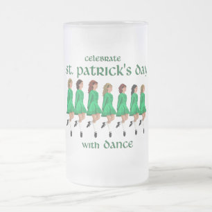 Caneca De Cerveja Vidro Jateado Dança de Passo Irlandesa Celebra o Dia de São Patr