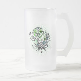 Caneca De Cerveja Vidro Jateado Dane Grande Verde
