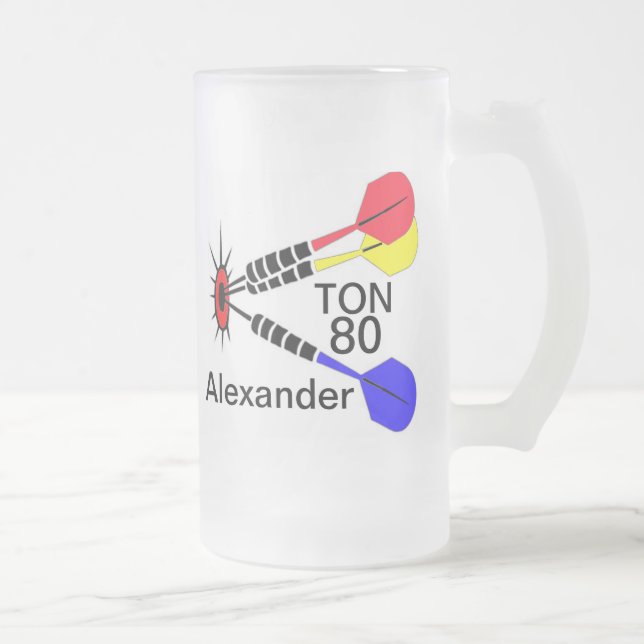 Caneca De Cerveja Vidro Jateado Dardos (Direita)