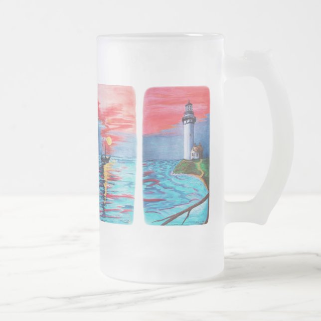 Caneca De Cerveja Vidro Jateado Das sereias do farol (Direita)