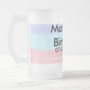 Caneca De Cerveja Vidro Jateado Data de adição de nome de aniversário de garoto am