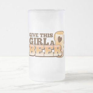 Caneca De Cerveja Vidro Jateado DÊ a ESTA MENINA um design da CERVEJA da loja da