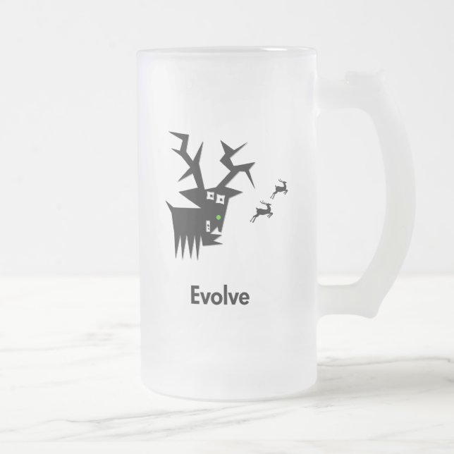 Caneca De Cerveja Vidro Jateado Deer Evolve (Direita)