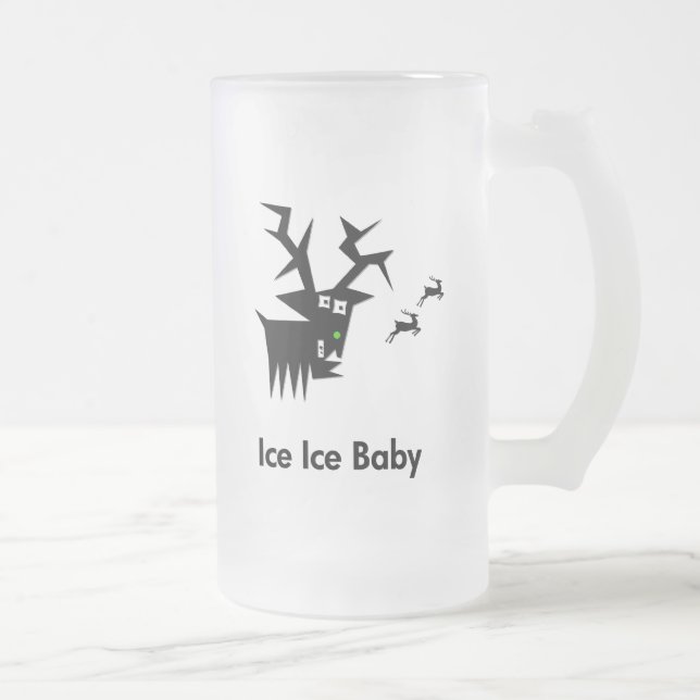 Caneca De Cerveja Vidro Jateado Deer Ice Baby (Direita)