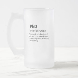 Caneca De Cerveja Vidro Jateado Definição de Dicionário Engraçado PhD