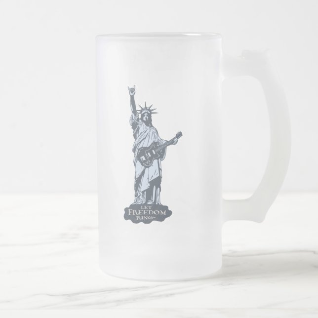 Caneca De Cerveja Vidro Jateado Deixe o anel da liberdade (Direita)
