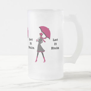 Caneca De Cerveja Vidro Jateado Deixe-o chover Lady Fosco 16 oz Fosco