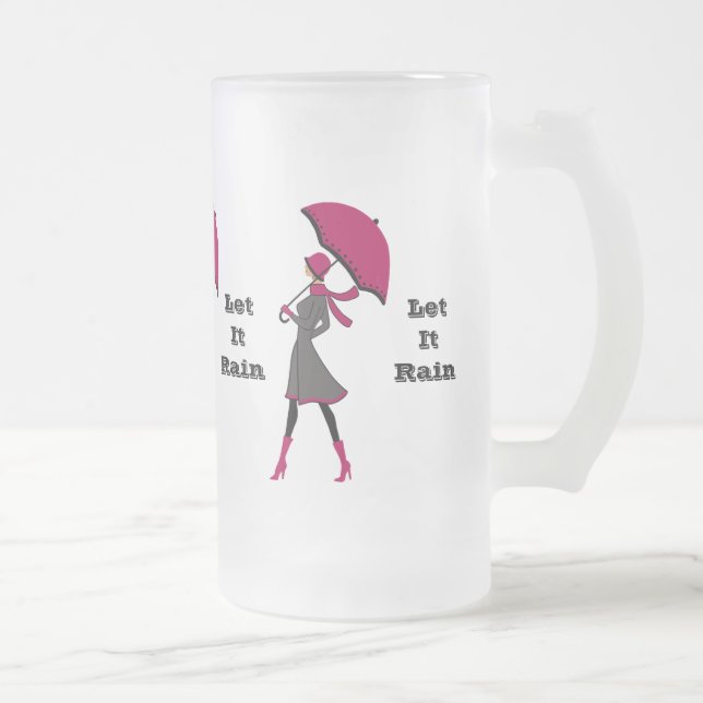 Caneca De Cerveja Vidro Jateado Deixe-o chover Lady Fosco 16 oz Fosco (Direita)