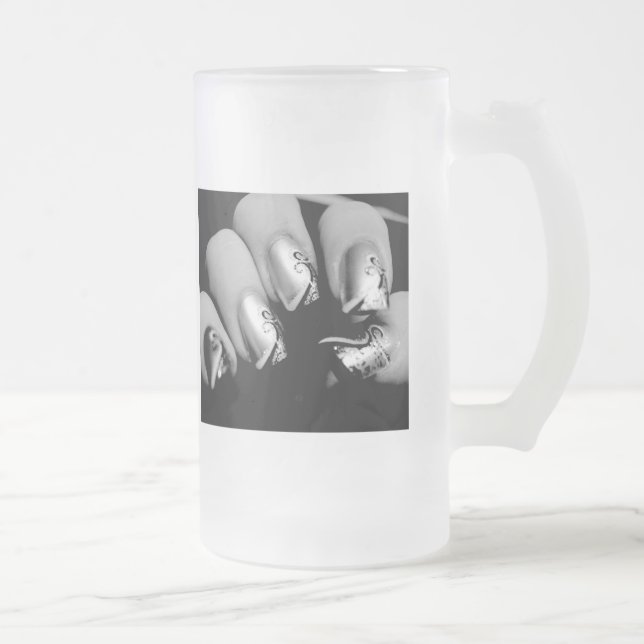 Caneca De Cerveja Vidro Jateado Descaroços do Designer (Direita)