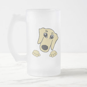Caneca De Cerveja Vidro Jateado desenho animado de dachshund