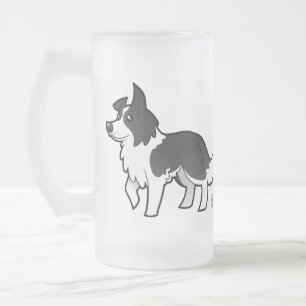 Caneca De Cerveja Vidro Jateado Desenhos animados border collie