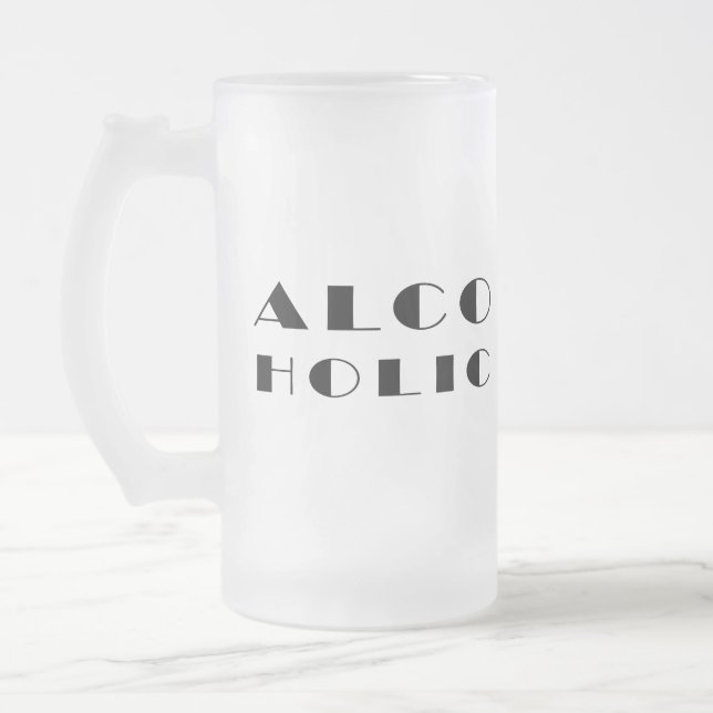Caneca De Cerveja Vidro Jateado Design alcoólico engraçado (Esquerda)