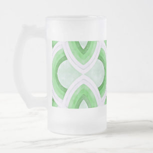 Caneca De Cerveja Vidro Jateado Design de Arco-Íris Groovy Vintage em Verde e Hort
