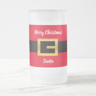 Caneca De Cerveja Vidro Jateado Design de Papai Noel Personalizado Festivo