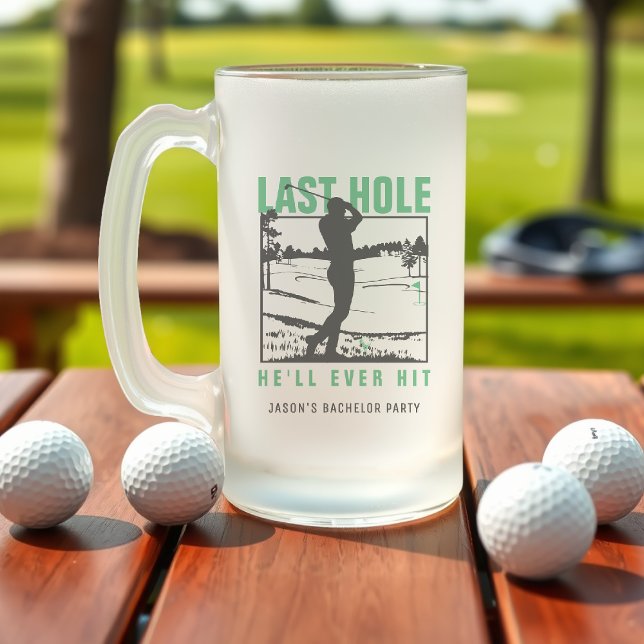 Caneca De Cerveja Vidro Jateado Despedida de Solteiro de Golfe Piada Fácil Último  (Criador carregado)