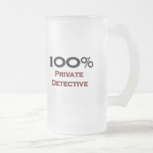 Caneca De Cerveja Vidro Jateado Detetive privado de 100 por cento