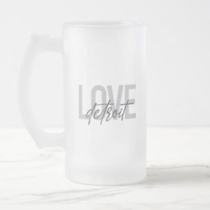 Caneca De Cerveja Vidro Jateado Detroit de amor moderno, simples, legal, design ur