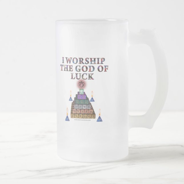 Caneca De Cerveja Vidro Jateado Deus da sorte (Direita)