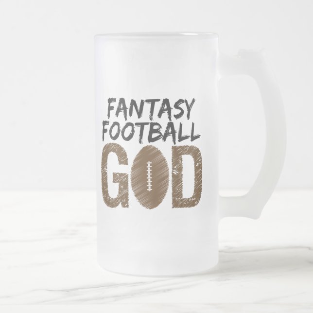 Caneca De Cerveja Vidro Jateado deus do futebol da fantasia (Direita)