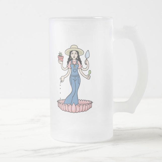 Caneca De Cerveja Vidro Jateado Deusa do jardim (Direita)