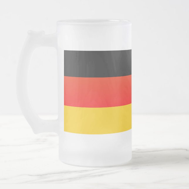 Caneca De Cerveja Vidro Jateado Deutsche Flagge ou German Flag (Esquerda)