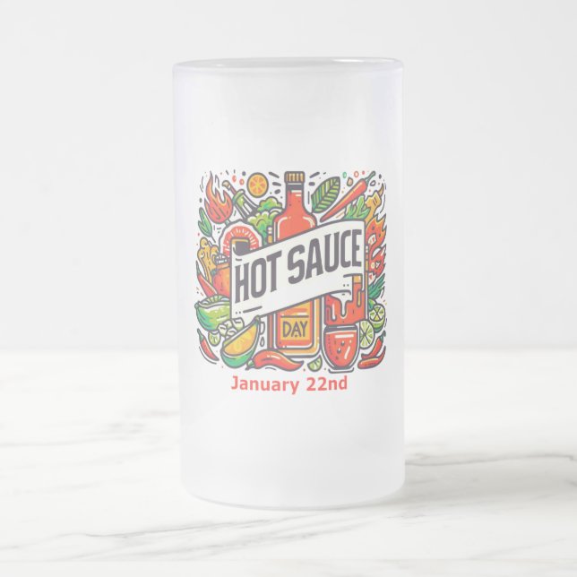 Caneca De Cerveja Vidro Jateado Dia 22 de janeiro - Molho quente (Centro)