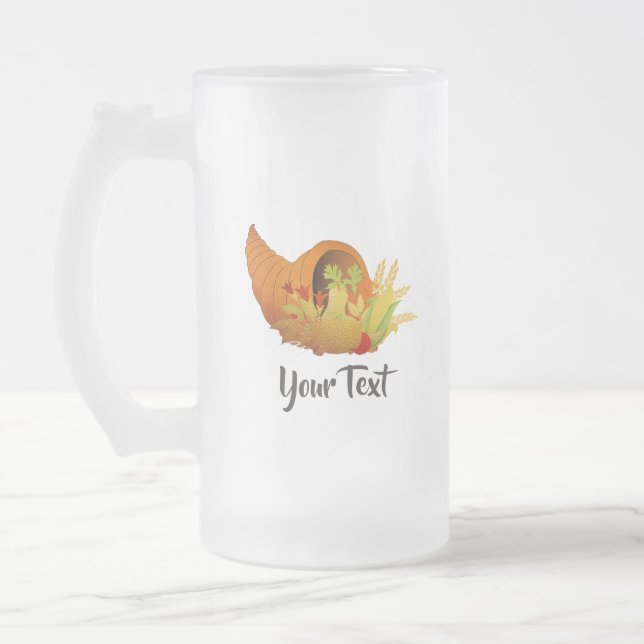 Caneca De Cerveja Vidro Jateado Dia de Ação de Graças (Esquerda)