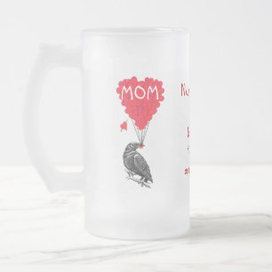 Caneca De Cerveja Vidro Jateado Dia de as mães de corvo engraçado personalizado