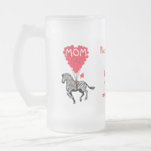 Caneca De Cerveja Vidro Jateado Dia de as mães de zebra engraçado personalizado