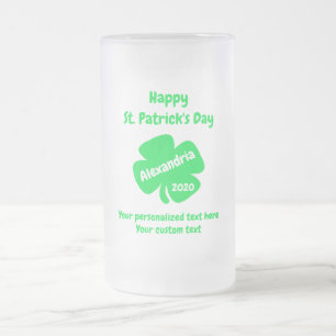 Caneca De Cerveja Vidro Jateado Dia de São Patrício