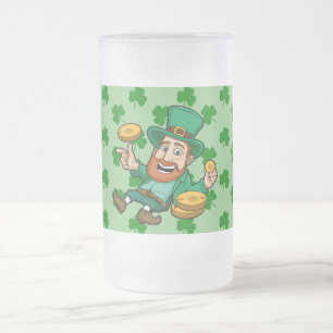 Caneca De Cerveja Vidro Jateado Dia de São Patrício