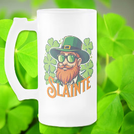 Caneca De Cerveja Vidro Jateado Dia de São Patrício de torrada irlandesa do Slaint