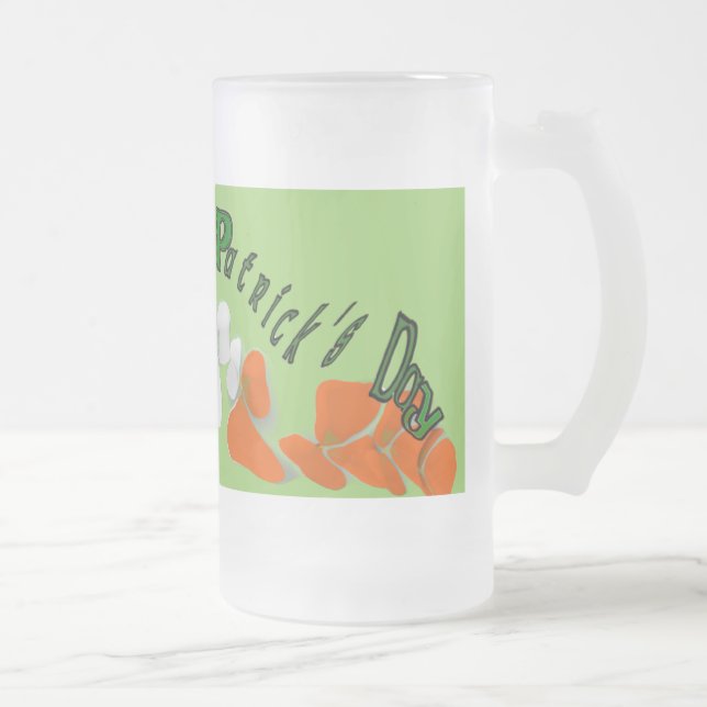 Caneca De Cerveja Vidro Jateado Dia de São Patrício Feliz Mug (Direita)