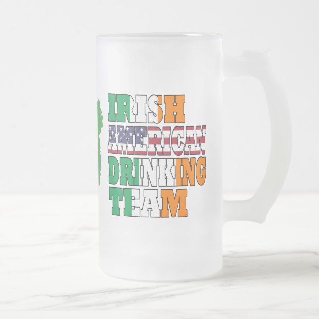 Caneca De Cerveja Vidro Jateado Dia de São Patrício irlandês americano (Direita)