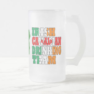 Caneca De Cerveja Vidro Jateado Dia de São Patrício irlandês canadiano