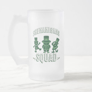 CANECA DE CERVEJA VIDRO JATEADO DIA DE SÃO PATRÍCIO - SHENANIGANS SQUAD