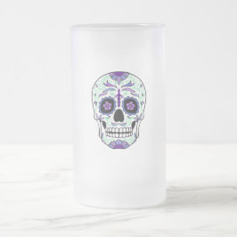 Caneca De Cerveja Vidro Jateado Dia do Crânio do Morto da Día de Muertos